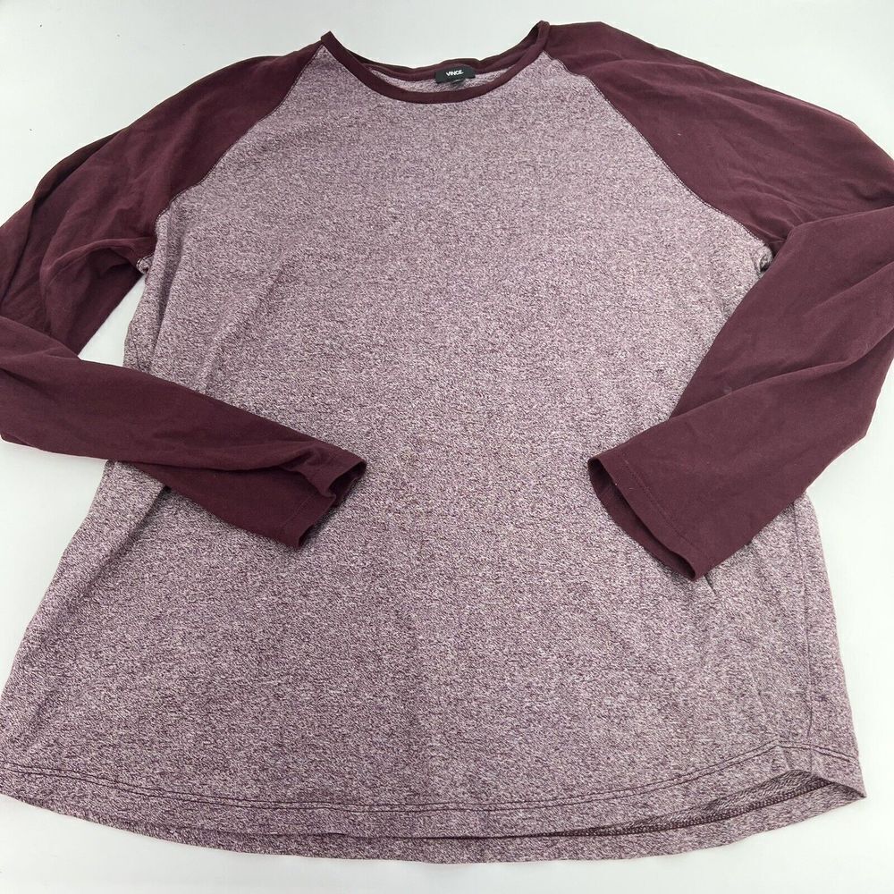 Vince Color Block Crew Neck Long Sleeve Tee Size XL